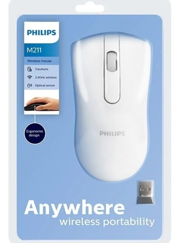 MOUSE PHILIPS M211 (BLANCO) - Inalámbrico