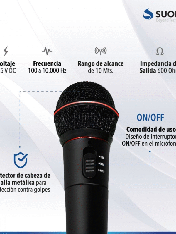 MICROFONO INALAMBRICO DE MANO SUONO