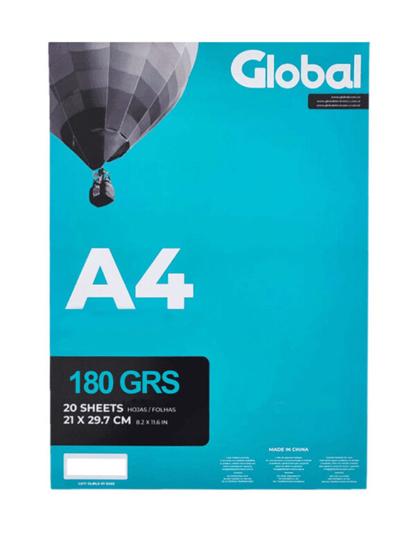 PAPEL FOTOGRAFICO GLOBAL GLOSSY 180 GRS