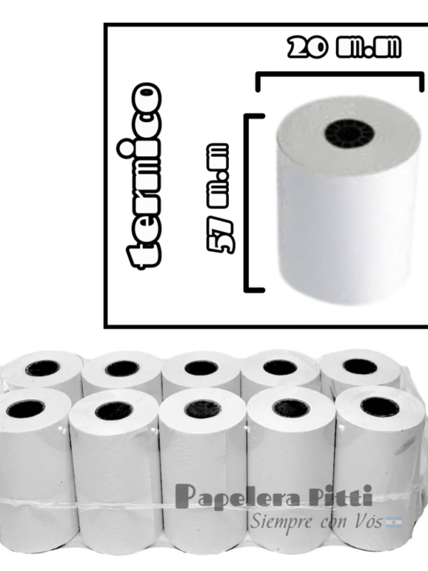 ROLLO TERMICO 57MM X 20MTS (PACK X10)