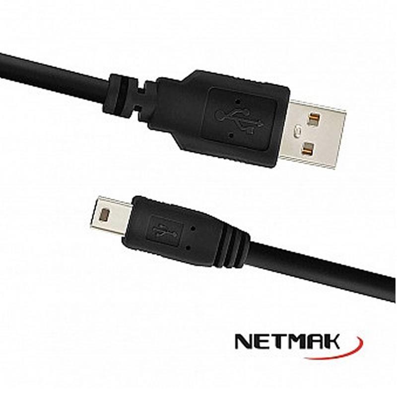 5046_800 CABLE MINI USB A USB NETMAK 1.5 METROS - Imagen 1