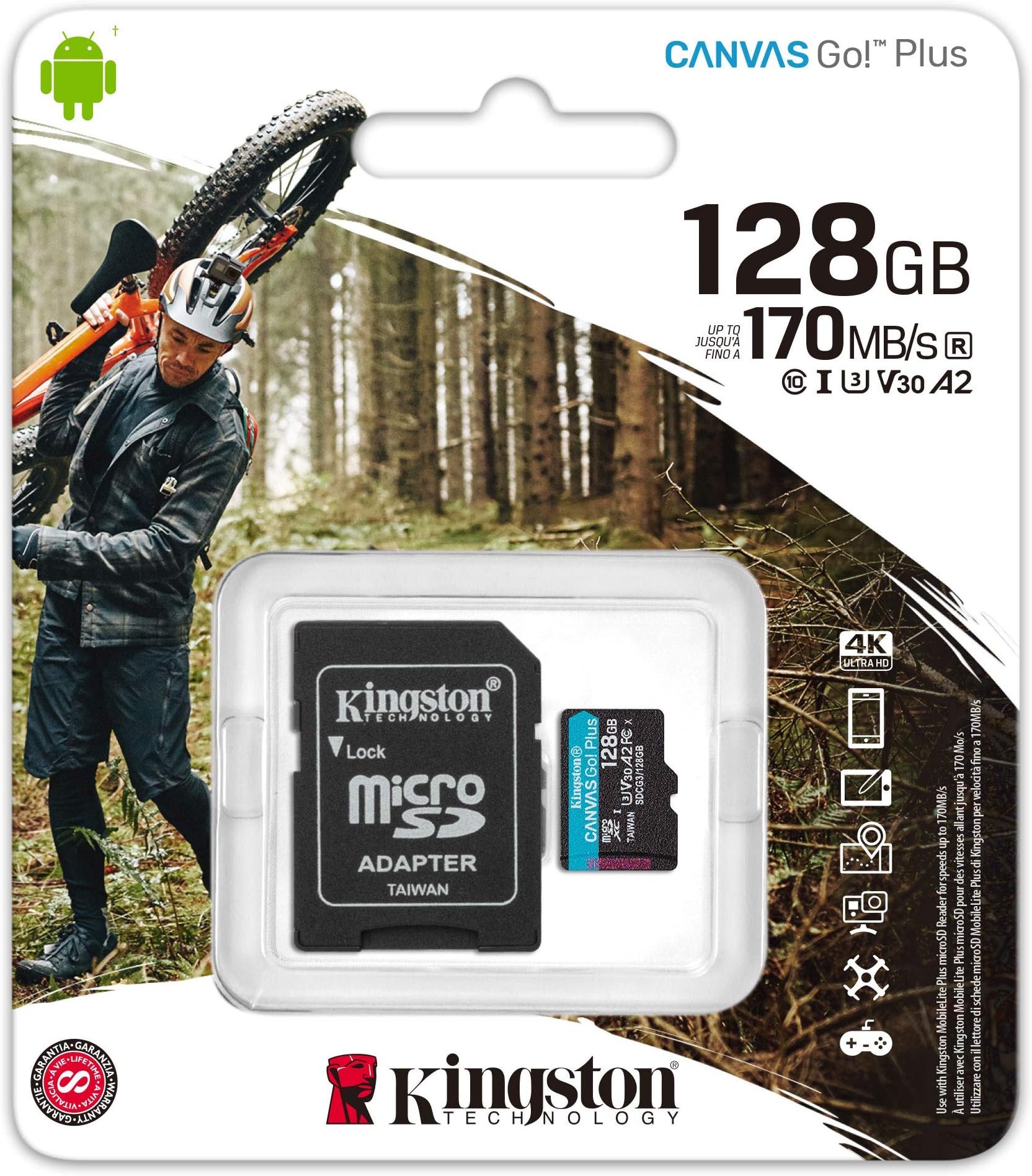 81p6yWkG7WL._AC_ TARJETA DE MEMORIA KINGSTON CANVAS GO PLUS 128GB MICROSDXC - Imagen 1