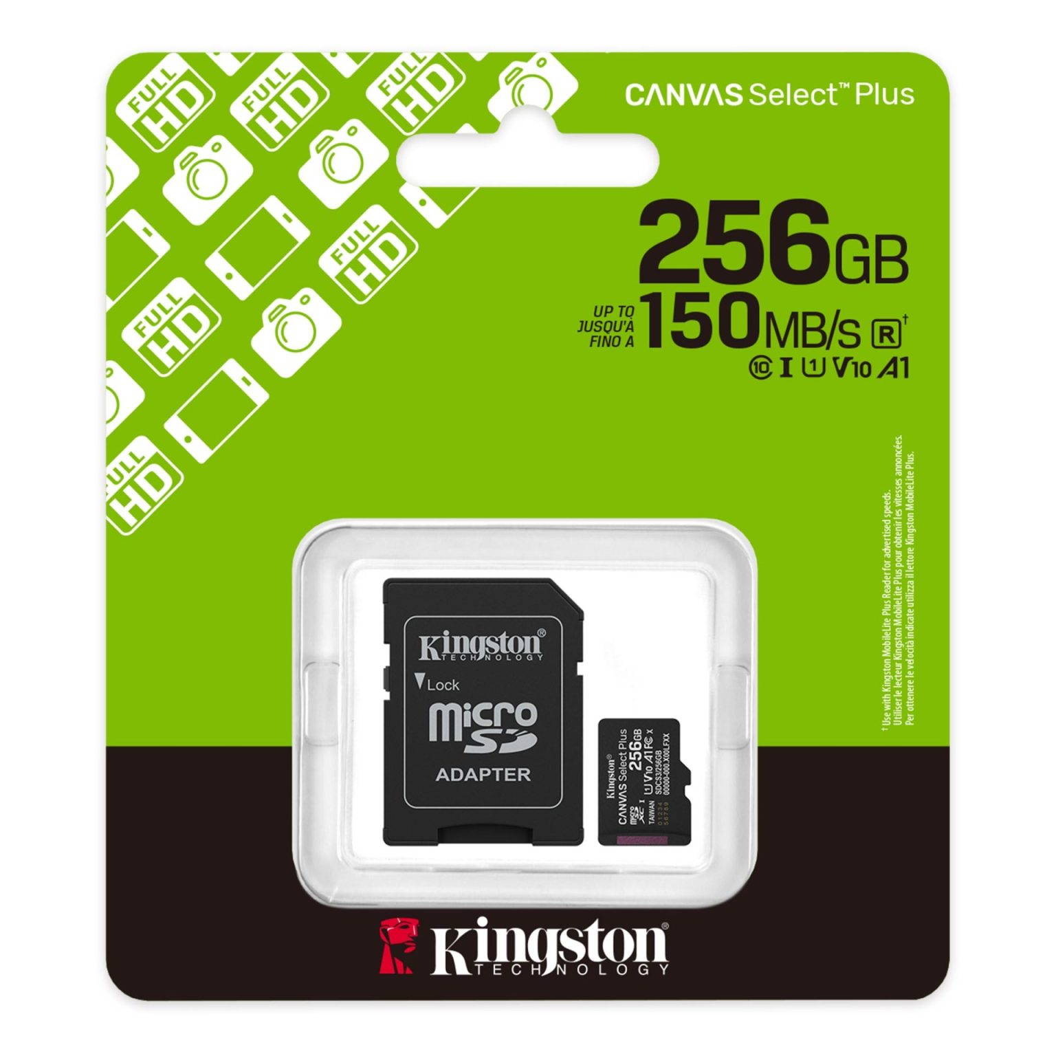SDCS3_256GB_pkg-zm-lg-scaled-1536x1536 TARJETA DE MEMORIA KINGSTON CANVAS SELECT PLUS 256GB MICROSDXC - Imagen 1